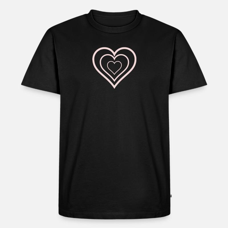HERZ - Männer Premium Bio T-Shirt - Schwarz