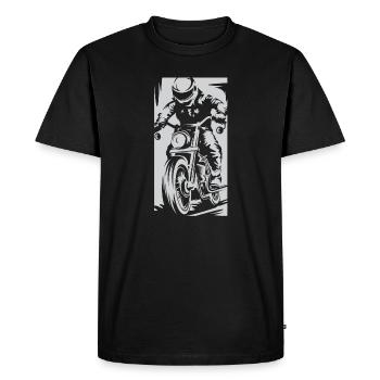 Moto Racing Caferacer Streetfighter Biker Icon - T-shirt Premium bio Homme - noir - Devant - Nico (187cm)