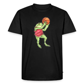 Frog basketball player basketball - Men's Premium Organic T-Shirt - black - Front - Nico (187cm)