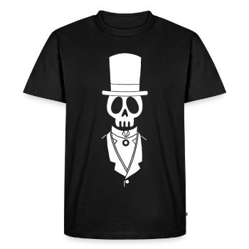 Tête de mort blanche vintage - T-shirt Premium bio Homme - noir - Devant - Nico (187cm)