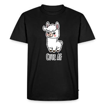 Trop mignon ! Ce lama est tellement mignon ! - T-shirt Premium bio Homme - noir - Devant - Nico (187cm)