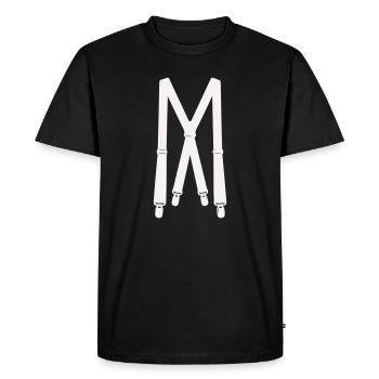 Illustration des bretelles blanches - T-shirt Premium bio Homme - noir - Devant - Nico (187cm)