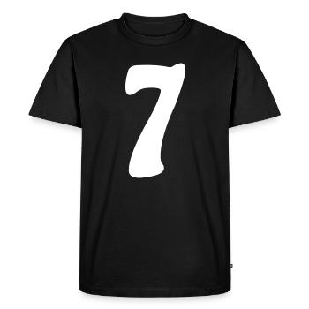 Seven: Minimalist Numeral 7 | Seventh - Men's Premium Organic T-Shirt - black - Front - Nico (187cm)