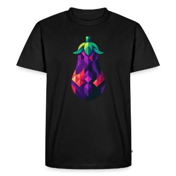 Aubergine géométrique abstraite - Color Design - T-shirt Premium bio Homme - noir - Devant - Nico (187cm)