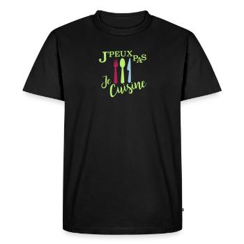 J'peux pas je cuisine - T-shirt Premium bio Homme - noir - Devant - Nico (187cm)