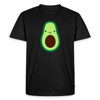 small sweet avocado face eyes mouth small never - Men's Premium Organic T-Shirt - black - Front - Nico (187cm)