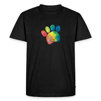 Pattes esclave du cœur - déclaration amusante - T-shirt Premium bio Homme - noir - Devant - Nico (187cm)