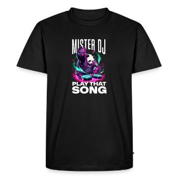 DJ Panda - Play That Song T-Shirt - Men's Premium Organic T-Shirt - black - Front - Nico (187cm)