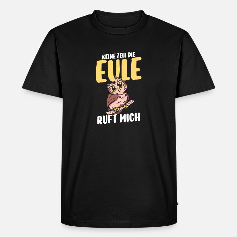 Eulen - Männer Premium Bio T-Shirt - Schwarz
