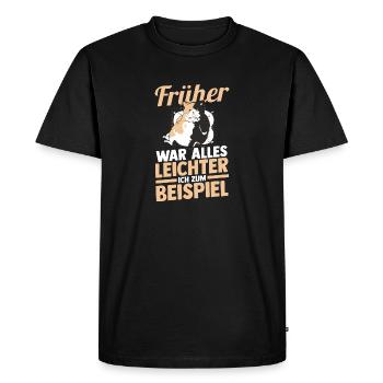 Everything used to be easier cat funny sayings - Men's Premium Organic T-Shirt - black - Front - Nico (187cm)