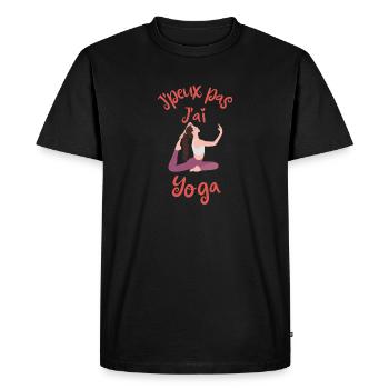 Exercices de yoga - T-shirt Premium bio Homme - noir - Devant - Nico (187cm)