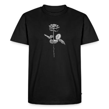 Rose en Noir - Blanc - T-shirt Premium bio Homme - noir - Devant - Nico (187cm)