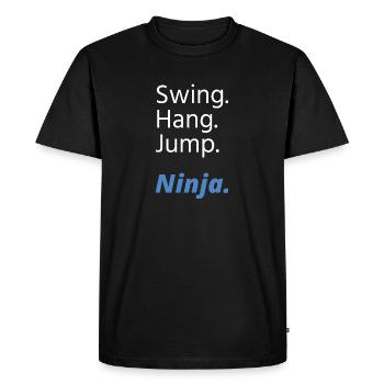 Ninja Warrior - Swing Hang Jump Ninja - T-shirt Premium bio Homme - noir - Devant - Nico (187cm)