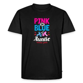La tante rose ou bleue vous aime le genre révèle la fête - T-shirt Premium bio Homme - noir - Devant - Nico (187cm)