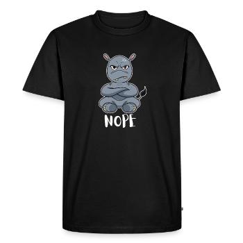 Nope Hippopotamus I Funny Lazy Hippo - T-shirt Premium bio Homme - noir - Devant - Nico (187cm)