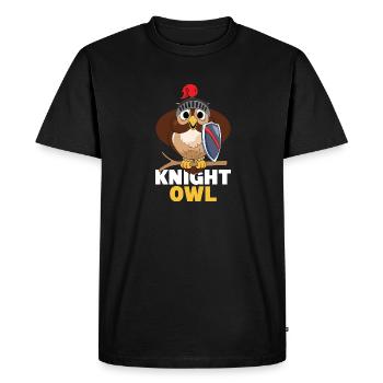 Knight Owl Nocturnal Ornithologist Bird Lover Owle - Men's Premium Organic T-Shirt - black - Front - Nico (187cm)