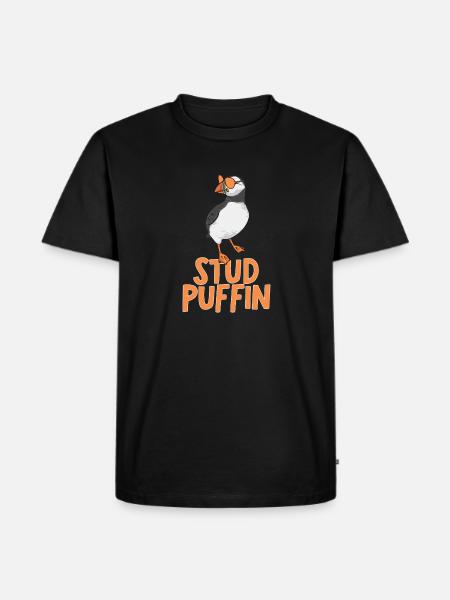 puffin puffin auke birds Lunde - Men's Premium Organic T-Shirt - black