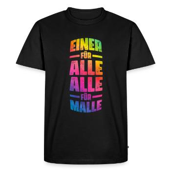 Malle tout pour un dicton majorquin - T-shirt Premium bio Homme - noir - Devant - Nico (187cm)
