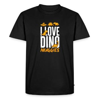 Dino Nuggets Dinosaur Chicken Nuggets - Men's Premium Organic T-Shirt - black - Front - Nico (187cm)