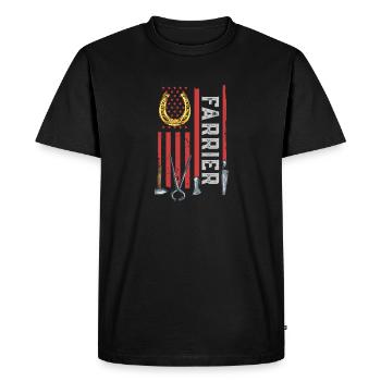 Maréchal-ferrant Fer à cheval Fer à cheval - T-shirt Premium bio Homme - noir - Devant - Nico (187cm)