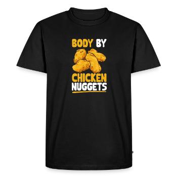 Chicken Nugget Lover Chicken Nuggets - Men's Premium Organic T-Shirt - black - Front - Nico (187cm)