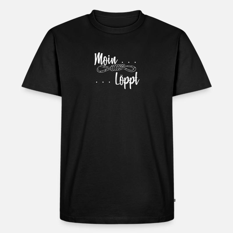 Moin...Löppt - Maritimes Norddeutsches Design - Männer Premium Bio T-Shirt - Schwarz
