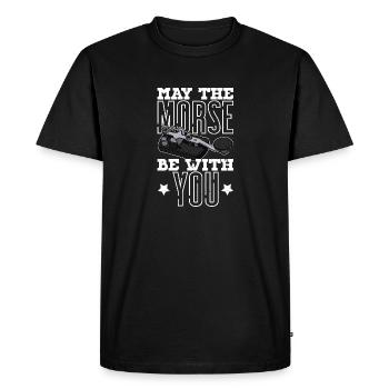 Radio Technician Radio Morse Mortar Hobby Ham - Men's Premium Organic T-Shirt - black - Front - Nico (187cm)