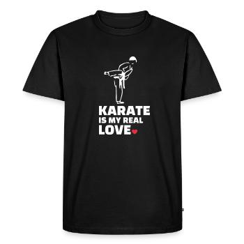I love karate - Men's Premium Organic T-Shirt - black - Front - Nico (187cm)
