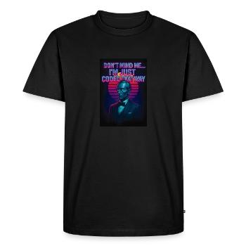 Je suis juste programmé comme ça – design de science-fiction rétro - T-shirt Premium bio Homme - noir - Devant - Nico (187cm)