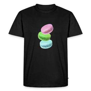 Macarons - T-shirt Premium bio Homme - noir - Devant - Nico (187cm)