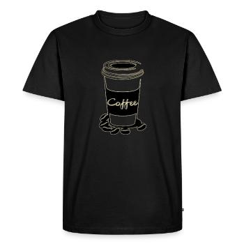 Coffee, coffee - Men's Premium Organic T-Shirt - black - Front - Nico (187cm)