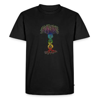 ADN Chakra Arbre de Vie. - T-shirt Premium bio Homme - noir - Devant - Nico (187cm)