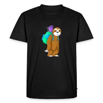 sloth camping - Men's Premium Organic T-Shirt - black - Front - Nico (187cm)
