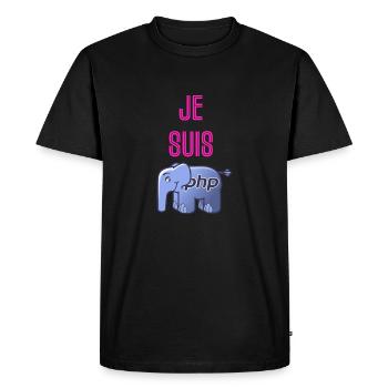 Je suis PHP ! - T-shirt Premium bio Homme - noir - Devant - Nico (187cm)