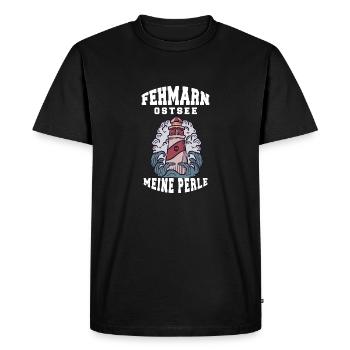 FEHMARN MER BALTIQUE MA PERLE - T-shirt Premium bio Homme - noir - Devant - Nico (187cm)
