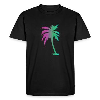Tropical Beach Paradise Palm Rainbow 10 - Men's Premium Organic T-Shirt - black - Front - Nico (187cm)