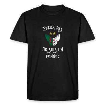 je Ne peux pas je suis un fennec algérien - T-shirt Premium bio Homme - noir - Devant - Nico (187cm)