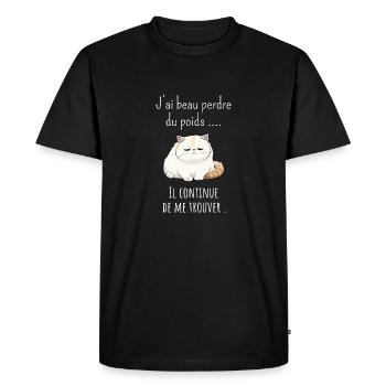 J’ai beau perdre poids il continue de me trouver - T-shirt Premium bio Homme - noir - Devant - Nico (187cm)