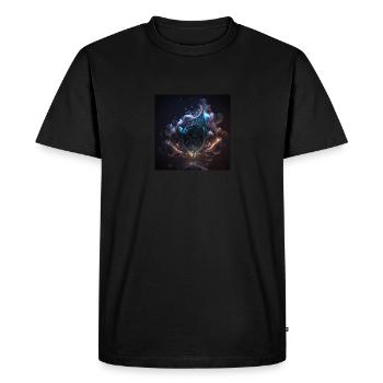 Art numérique Abstrait n°5 - T-shirt Premium bio Homme - noir - Devant - Nico (187cm)