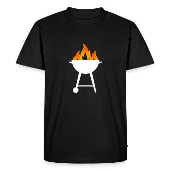 Grill with flames - Men's Premium Organic T-Shirt - black - Front - Nico (187cm)