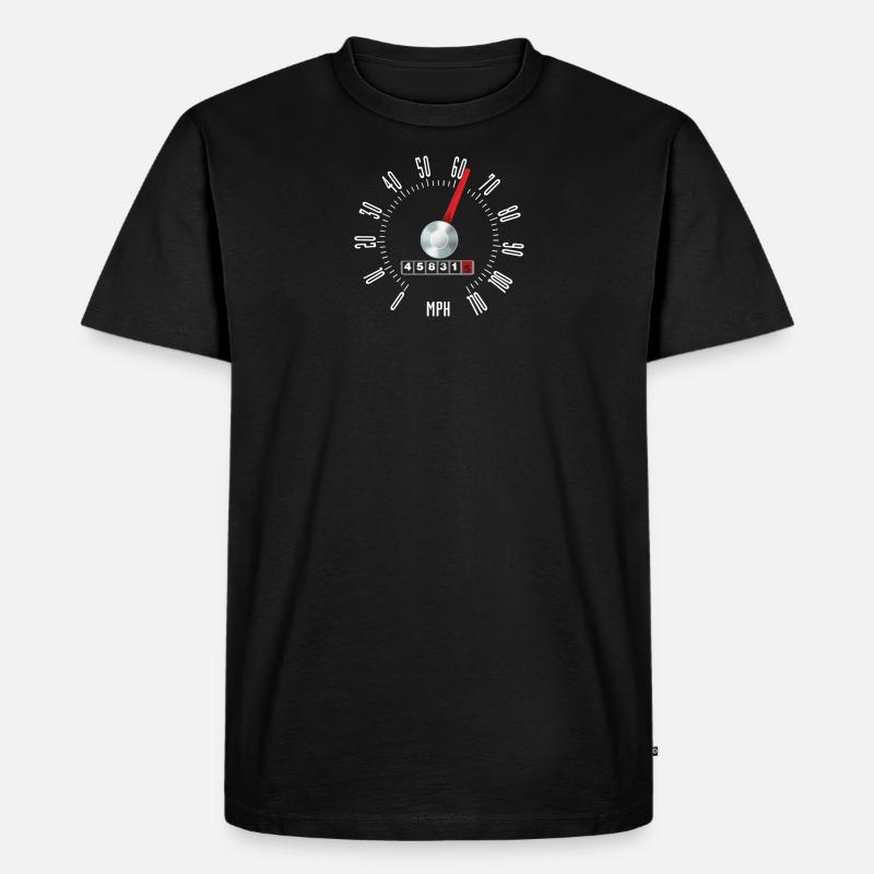 Oldtimer-Theke Autozähler weiß - Männer Premium Bio T-Shirt - Schwarz