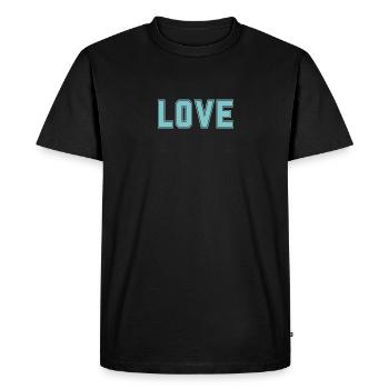 LOVE is the most important + strongest in the universe - Men's Premium Organic T-Shirt - black - Front - Nico (187cm)