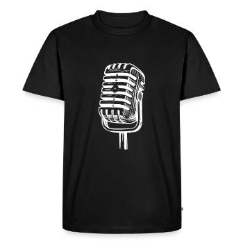 Microphone Design - Men's Premium Organic T-Shirt - black - Front - Nico (187cm)