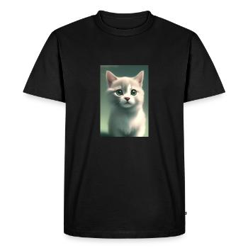 Mignon bébé chat - T-shirt Premium bio Homme - noir - Devant - Nico (187cm)