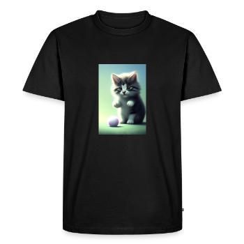Petit bébé chat mignon - T-shirt Premium bio Homme - noir - Devant - Nico (187cm)