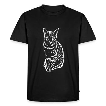 Chat Chaton Chat Chemise Cadeau - T-shirt Premium bio Homme - noir - Devant - Nico (187cm)