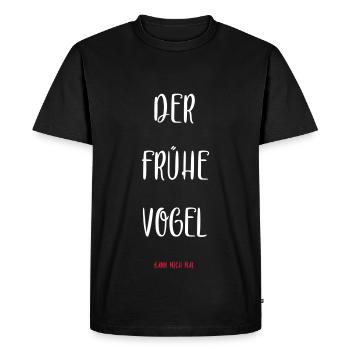 Le lève-tôt peut moi. - T-shirt Premium bio Homme - noir - Devant - Nico (187cm)