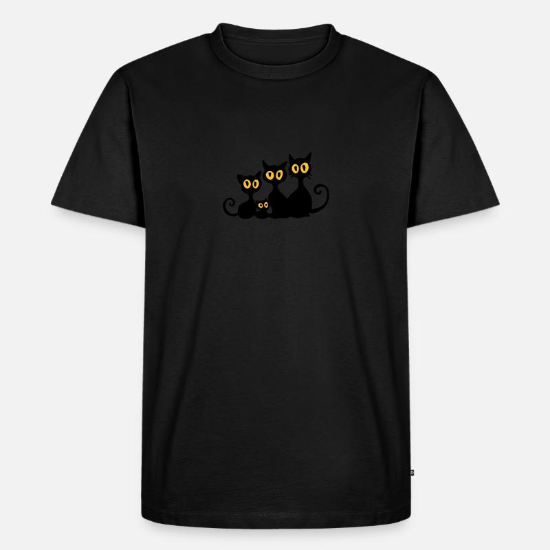 Schwarze Katzen - Männer Premium Bio T-Shirt - Schwarz