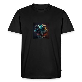 Art numérique Abstrait n°6 - T-shirt Premium bio Homme - noir - Devant - Nico (187cm)