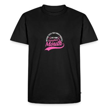 Rien ne teste votre gangster intérieur comme votre bouche - T-shirt Premium bio Homme - noir - Devant - Nico (187cm)